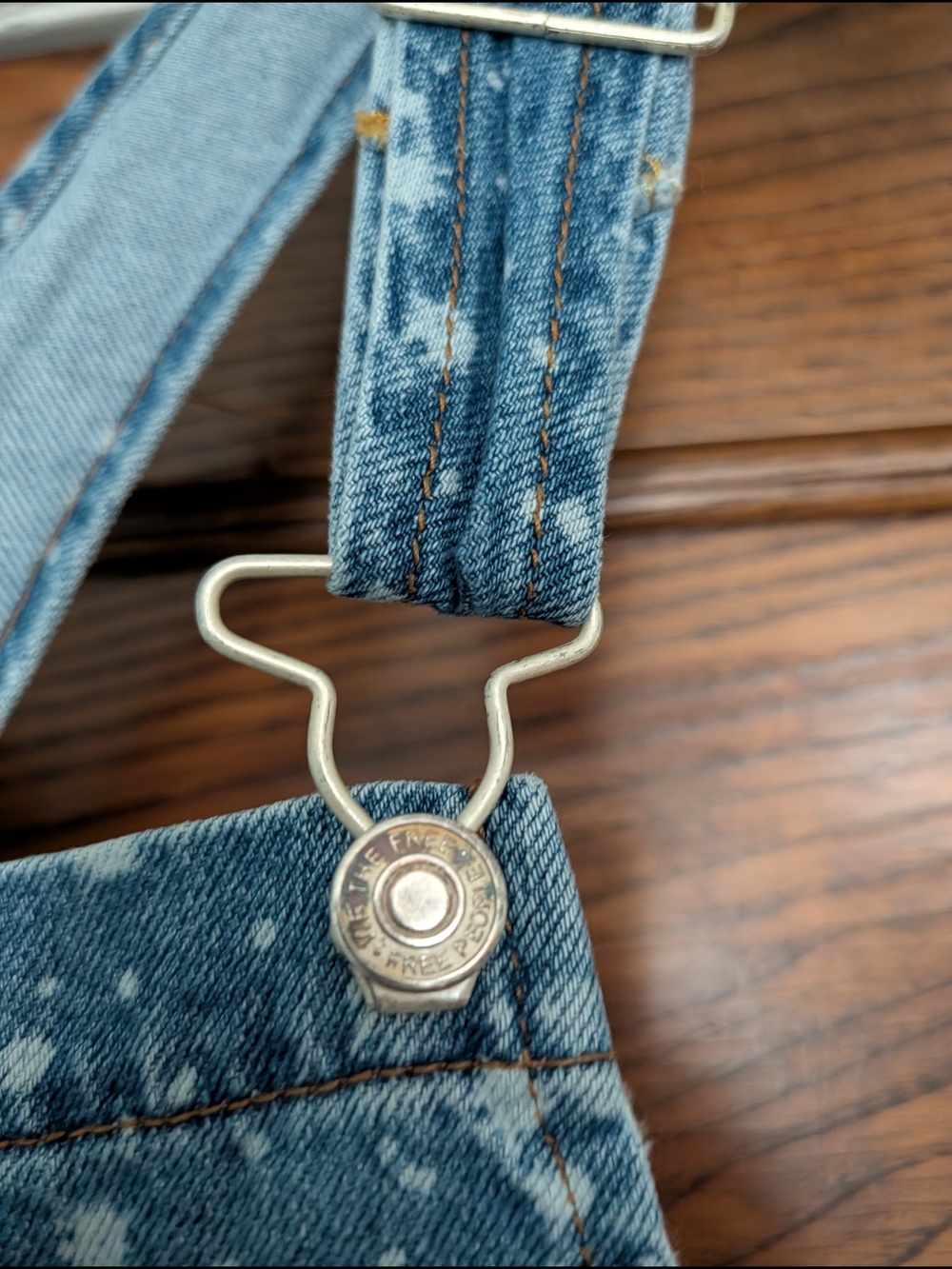 Free People Ziggy Denim Overalls With Bleach Splatter Medium - Picture 5 of 11